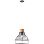 Brilliant Avia Luce Pendente Metallo Legna Nero | 350mm - Adatto per 1x E27