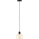 Brilliant Casto Luce Pendente Vetro Luce Pendente Metallo Nero Beige | 190mm - Adatto per 1x E27