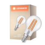 Ledvance Classic LED E14 Sferica Filamento Chiara 3.8W 806lm - 827 Bianco Molto Caldo | Sostitutiva 60W