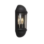 Ansell LED Luce Da Parete Latina Metà  Lanterna Nero - Adatto per E27 Fino A 42W | IP65 - Sensore Di Luce