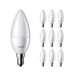 Confezione Multipack 10x Philips Corepro LED Candela E14 Ghiaccio 5W 470lm - 827 Bianco Molto Caldo | Sostitutiva 40W