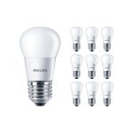 Confezione Multipack 10x Philips Corepro LED Lustre E27 Sferica Ghiaccio 5W 470lm - 827 Bianco Molto Caldo | Sostitutiva 40W