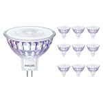 Confezione Multipack 10x Philips Master Value LED Faretti GU5.3 MR16 7.5W 621lm 60D - 927 Bianco Molto Caldo | Miglior resa cromatica - Dimmerabile - Sostitutiva 50W