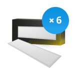 Confezione Multipack 6x Bright Choice Pannello A LED Backlit 36W 3240lm - 840 Bianco Freddo | 120x30cm - UGR <22