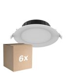 Confezione Multipack 6x Noxion Downlight LED Hera Piatto Incasso Bianca 15W 1500lm 80D - 827-830-840 CCT | 168mm - Ritaglio 144mm