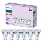 Confezione Multipack 6x Philips Faretti LED GU10 PAR16 5W 355lm 36D - 827 Bianco Molto Caldo