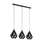 Eglo Luce Pendente Carlton 5 Acciaio Nero | IP20 - Adatto per 3x E27 