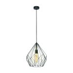 Eglo Luce Pendente Carlton Acciaio Nero | IP20 - Adatto per 1x E27 
