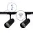 Bright Choice Set completo 1-Fase Rail 1 Metro Nero | incl. 2x Faretti + GU10 2700K 3W Dimmerabile + Tappo Di Chiusura, Connettore di Alimentazione