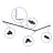 Bright Choice Rail Set 1-Fase L 1 x 2 Metro Nero | incl. Tappo Di Chiusura, Connettore di Alimentazione e L -Connettore