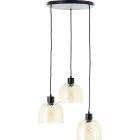 Brilliant Casto Luce Pendente Vetro Luce Pendente Metallo Nero Beige | 510mm - Adatto per 3x E27