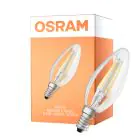 Osram Classic LED E14 Candela Filamento Chiara 5.5W 806lm - 827 Bianco Molto Caldo | Dimmerabile - Sostitutiva 60W