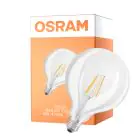 Osram Classic LED E27 Globe Filamento Chiara 4W 470lm - 827 Bianco Molto Caldo | Sostitutiva 40W - UKCA Versione