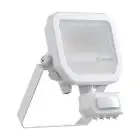 Ledvance Proiettore LED Aluminium Bianca 8W 1200lm 100D - 840 Bianco Freddo | IP65 - Sensore Di Movimento E Luce - Simmetrico