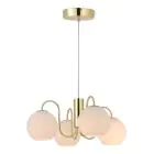 Nordlux Franca Luce Pendente 4-Faretti Metallo e Vetro Ottone | Adatto per 4x E14
