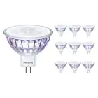 Confezione Multipack 10x Philips Master Value LED Faretti GU5.3 MR16 7.5W 621lm 60D - 927 Bianco Molto Caldo | Miglior resa cromatica - Dimmerabile - Sostitutiva 50W
