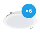 Confezione Multipack 6x Philips Downlight LED DN065B Metallo Bianca 19W 2000lm 110D - 830 Luce Calda | 225mm - Ritaglio 200mm - IP20