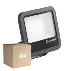 Confezione Multipack 4x Ledvance Proiettore LED Aluminium Nero 69W 10000lm 100D - 865 Luce Del Giorno | IP66 - Simmetrico