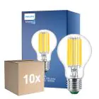 Confezione Multipack 10x Philips MASTER LED Bulbo Ultra Efficient E27 Pera Chiara 7.3W 1535lm - 840 Bianco Freddo | Sostitutiva 100W